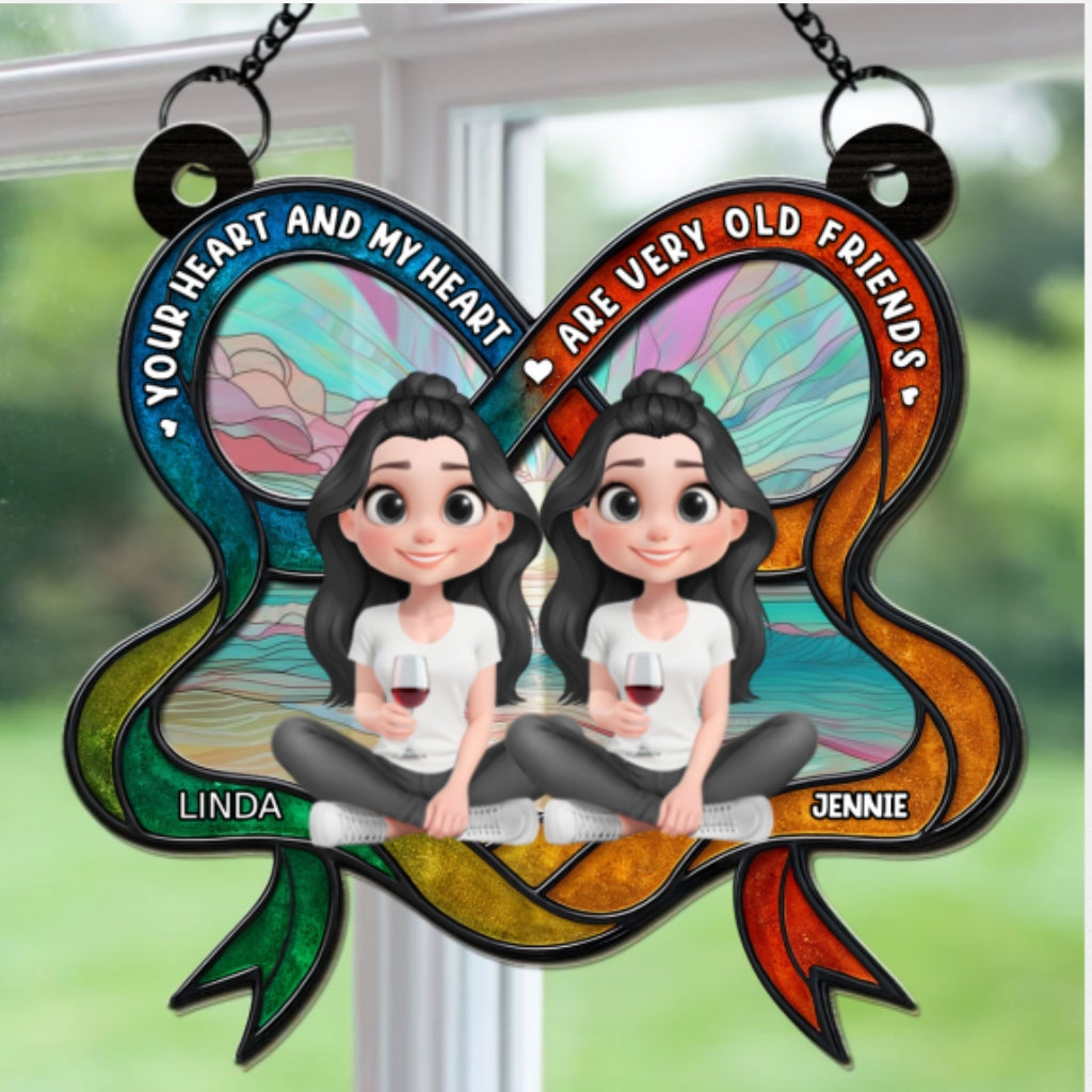 Your Heart And My Heart Are Very Old Friend - Personalized Custom Suncatcher
