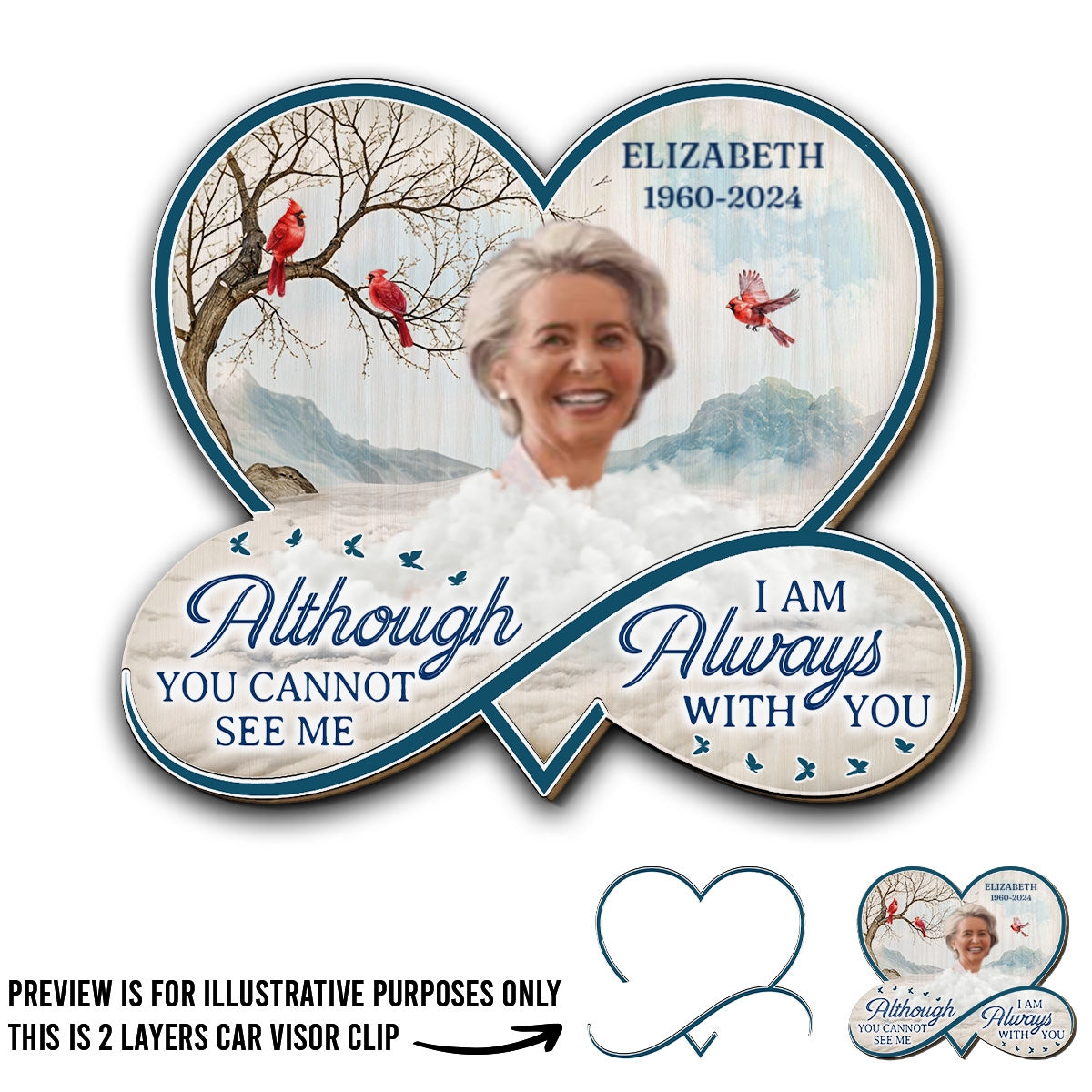 Beside me - Personalized Custom Car Visor Clip