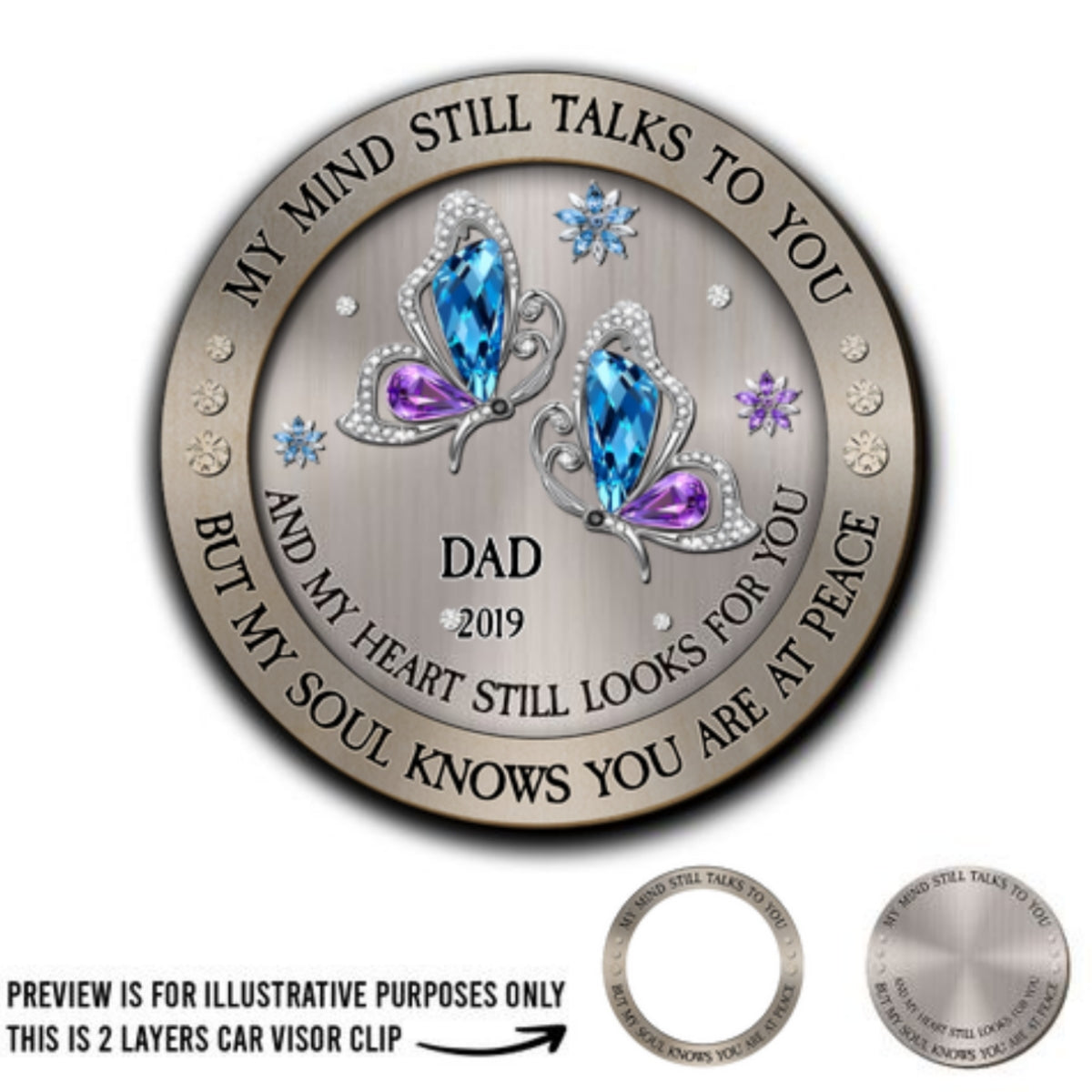 My Soul Knows You Are At Peace - Personalized Custom Car Visor Clip