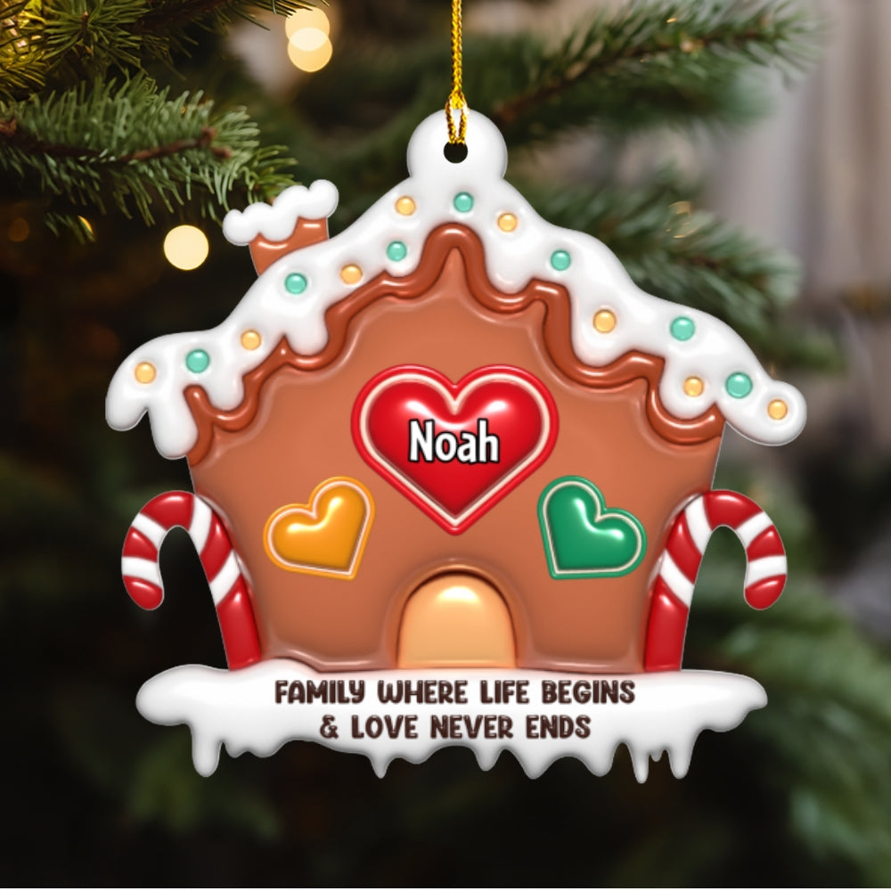 Love Never Ends - Personalized Custom 3D Inflated Effect Acrylic Ornament