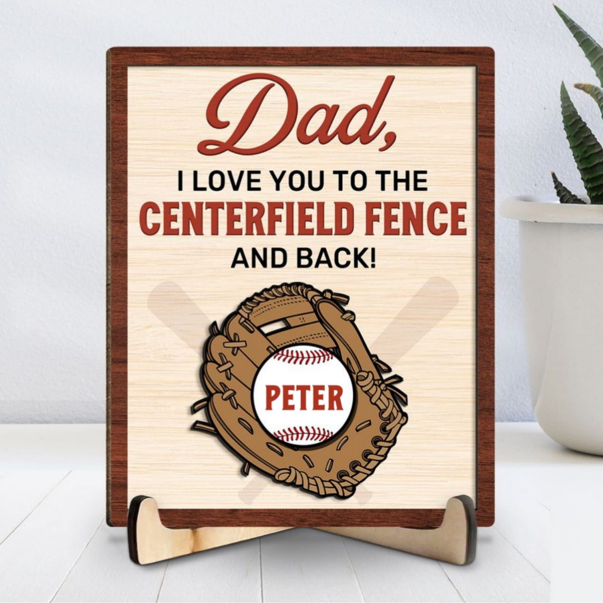 To The Centerfield And Back - Personalized Custom Wooden Plaque