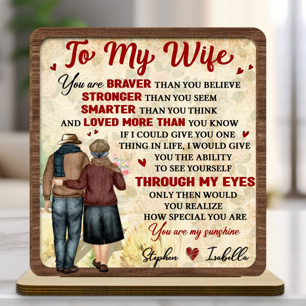 My Sunshine - Personalized Custom 2-Layer Wood Plaque With Flat Base