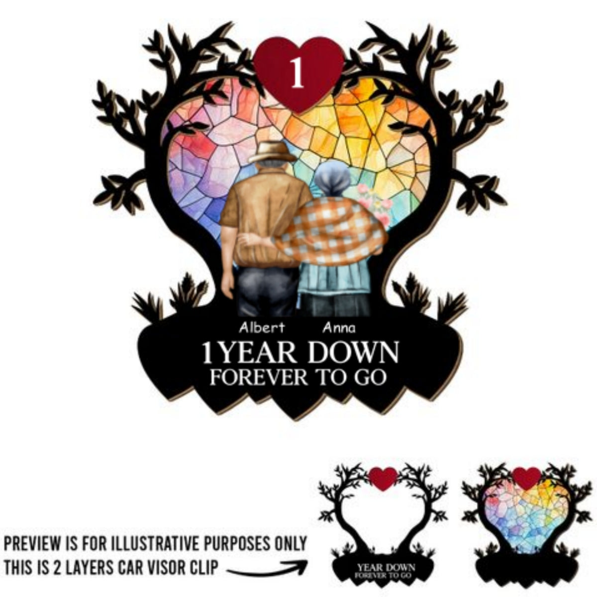 Forever With You - Personalized Custom Car Visor Clip