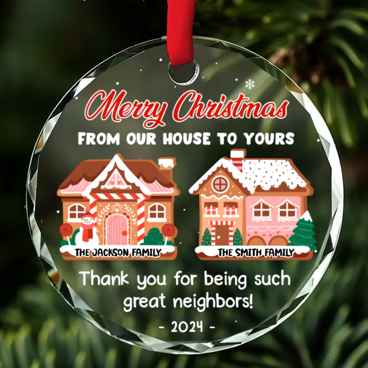 From Our House To Yours - Personalized Custom Glass Ornament
