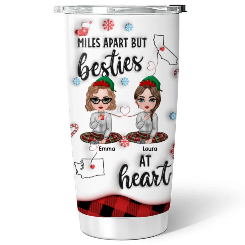 Long Distance Besties - Personalized Custom 3D Inflated Effect Tumbler