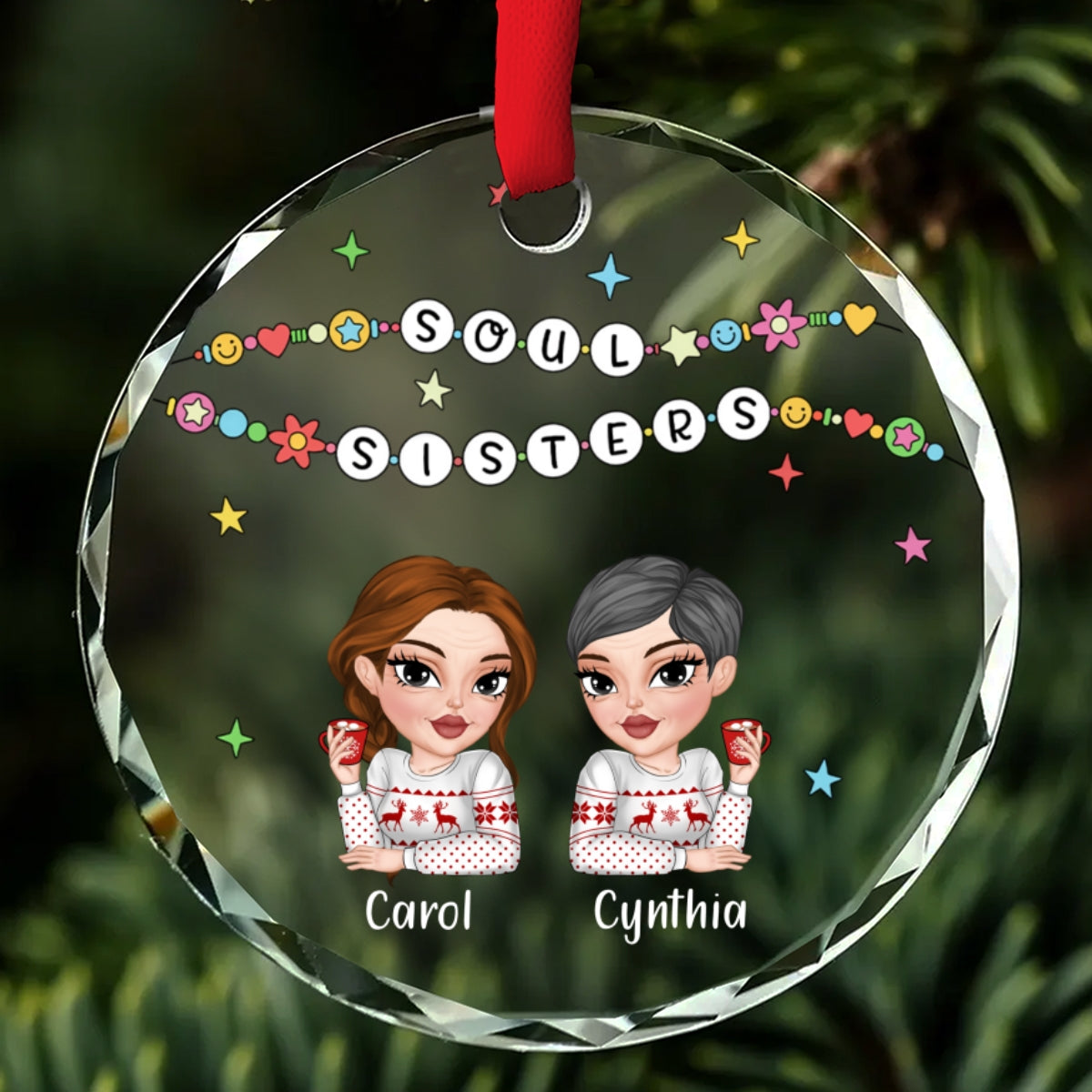 Friendship Bracelet - Personalized Custom Glass Ornament