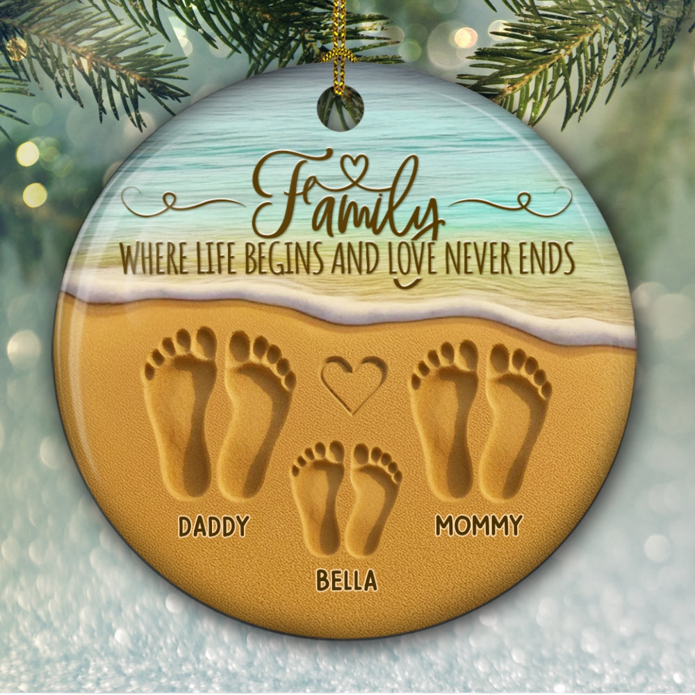 Where Love Never Ends - Personalized Custom Ceramic Ornament