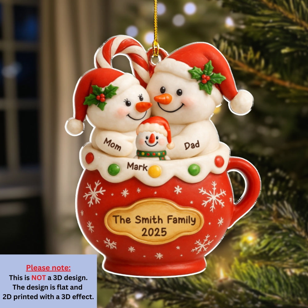 The Year We Became Happy Family - Personalized Custom Acrylic Ornament