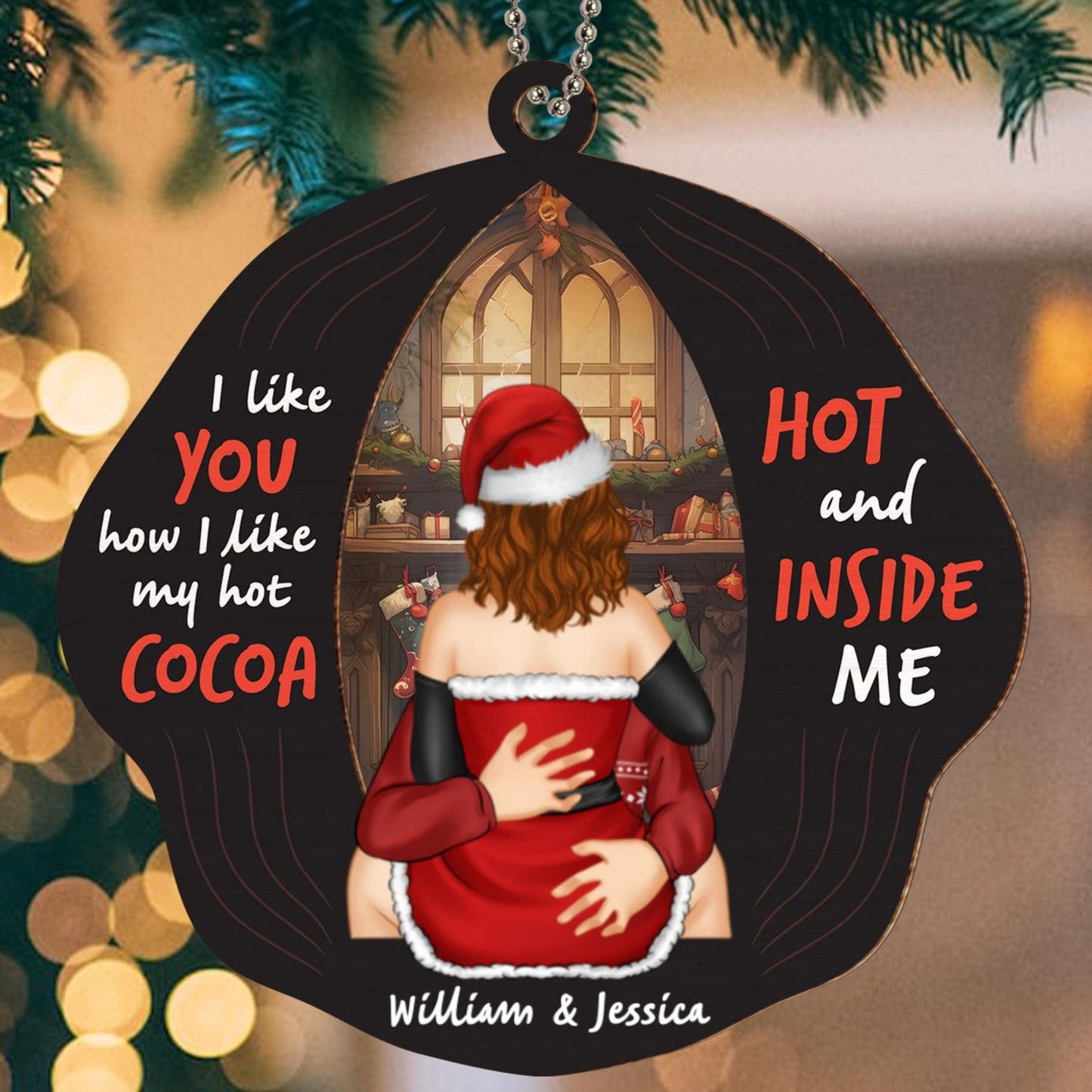 I Like My Hot Cocoa - Personalized Custom Suncatcher Ornament