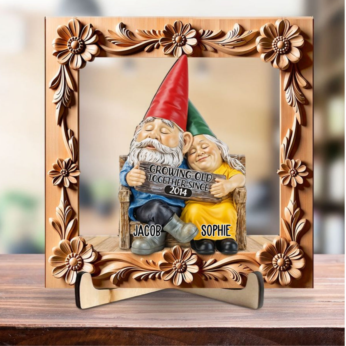 Growing Old Together - Personalized Custom Wooden Plaque
