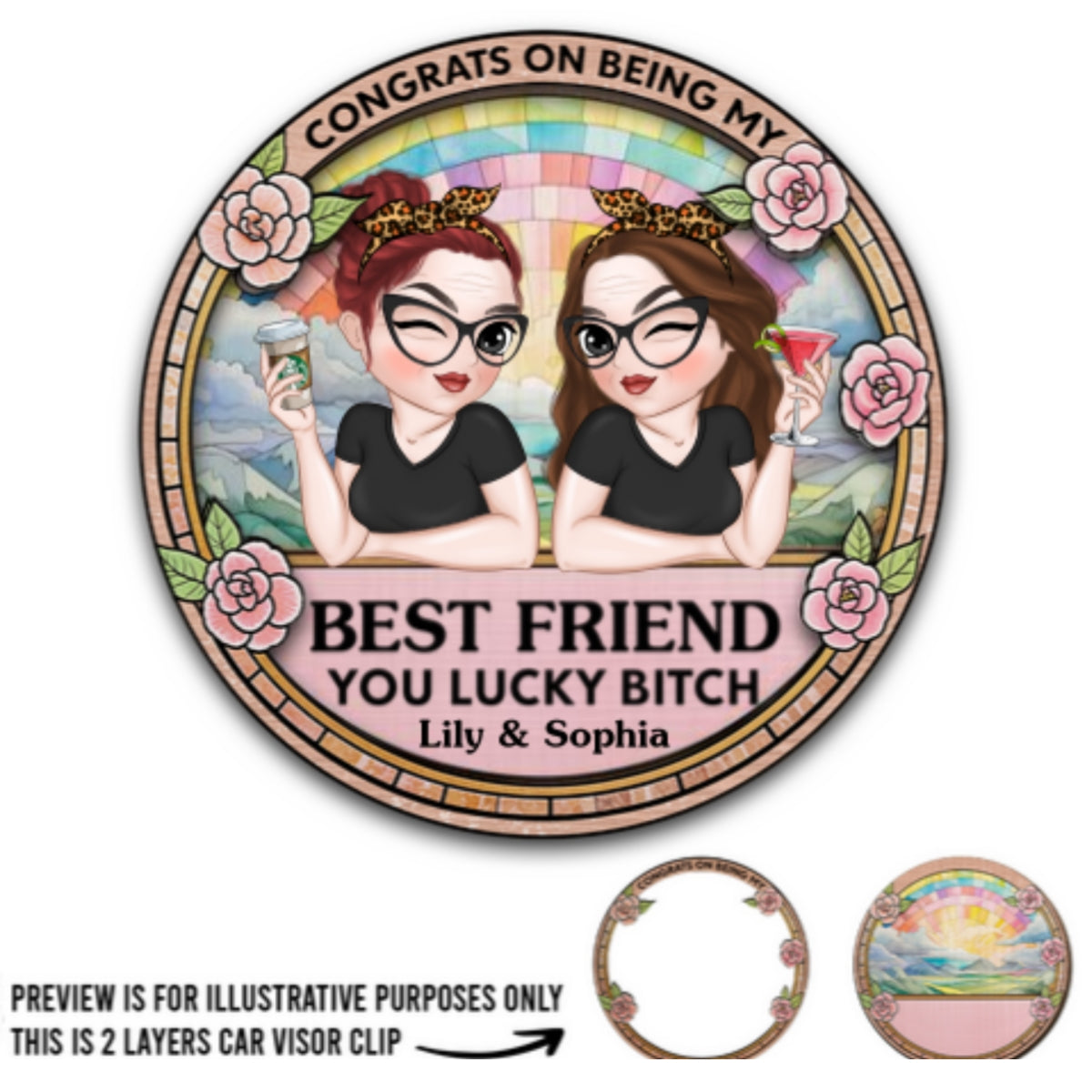 Congrats On Being My Bestie - Personalized Custom Car Visor Clip