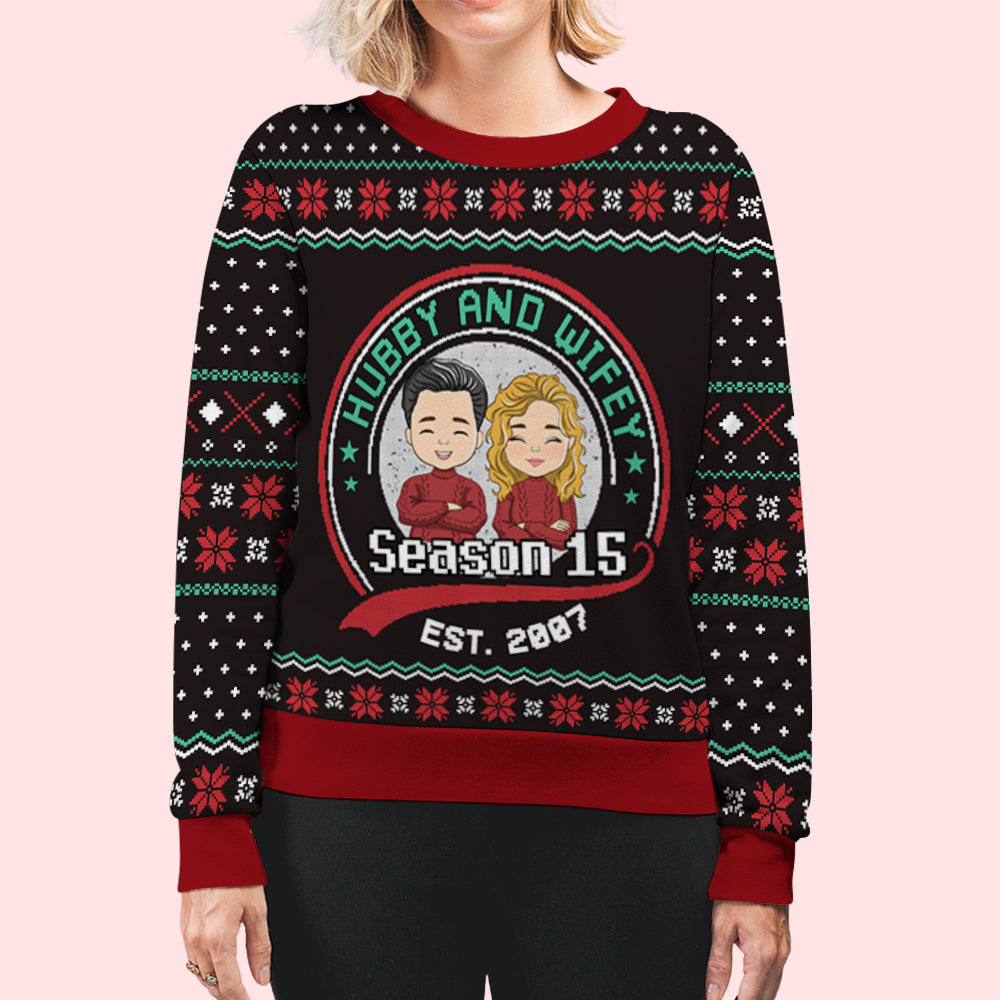 Hubby And Wifey - Personalized Custom All-Over-Print Sweatshirt