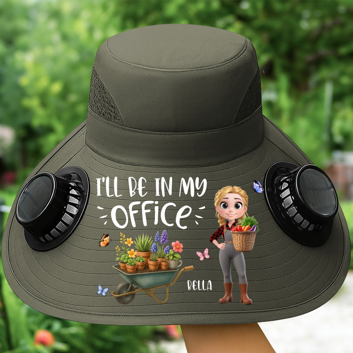 I Will Be In My Office - Personalized Custom Solar Fan Hat