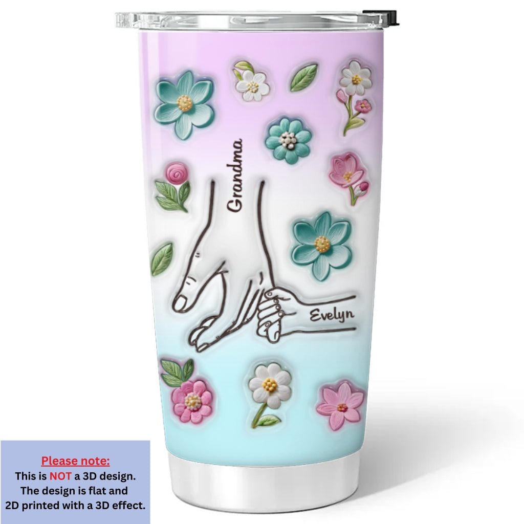 Mom Hold Our Hands - Personalized Custom 3D Inflated Effect Tumbler