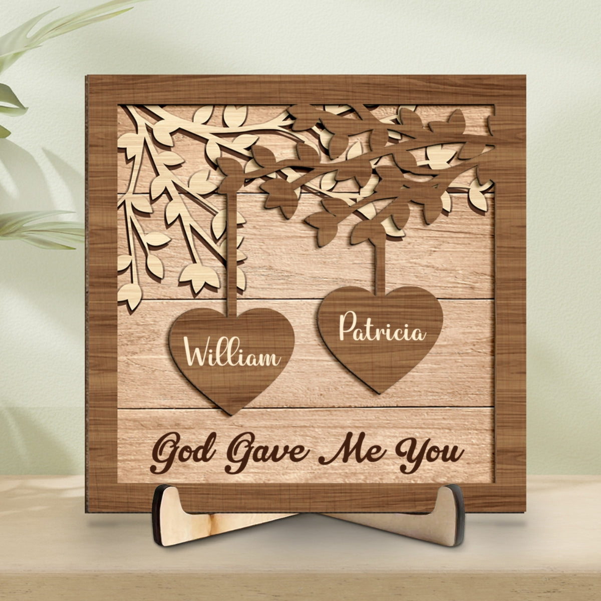 God Gave Me You - Personalized Custom Wooden Plaque