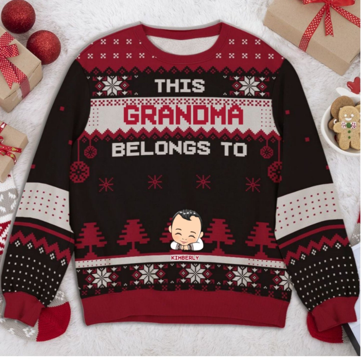 This Grandma Belongs To - Personalized Custom All-Over-Print Sweatshirt
