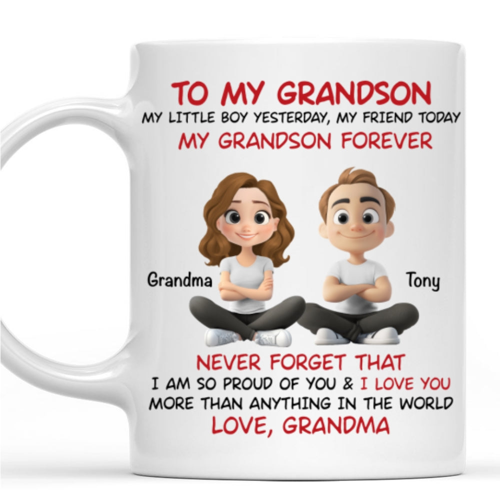 Grandson You Are My Little Boy Yesterday - Personalized Custom Coffee Mug