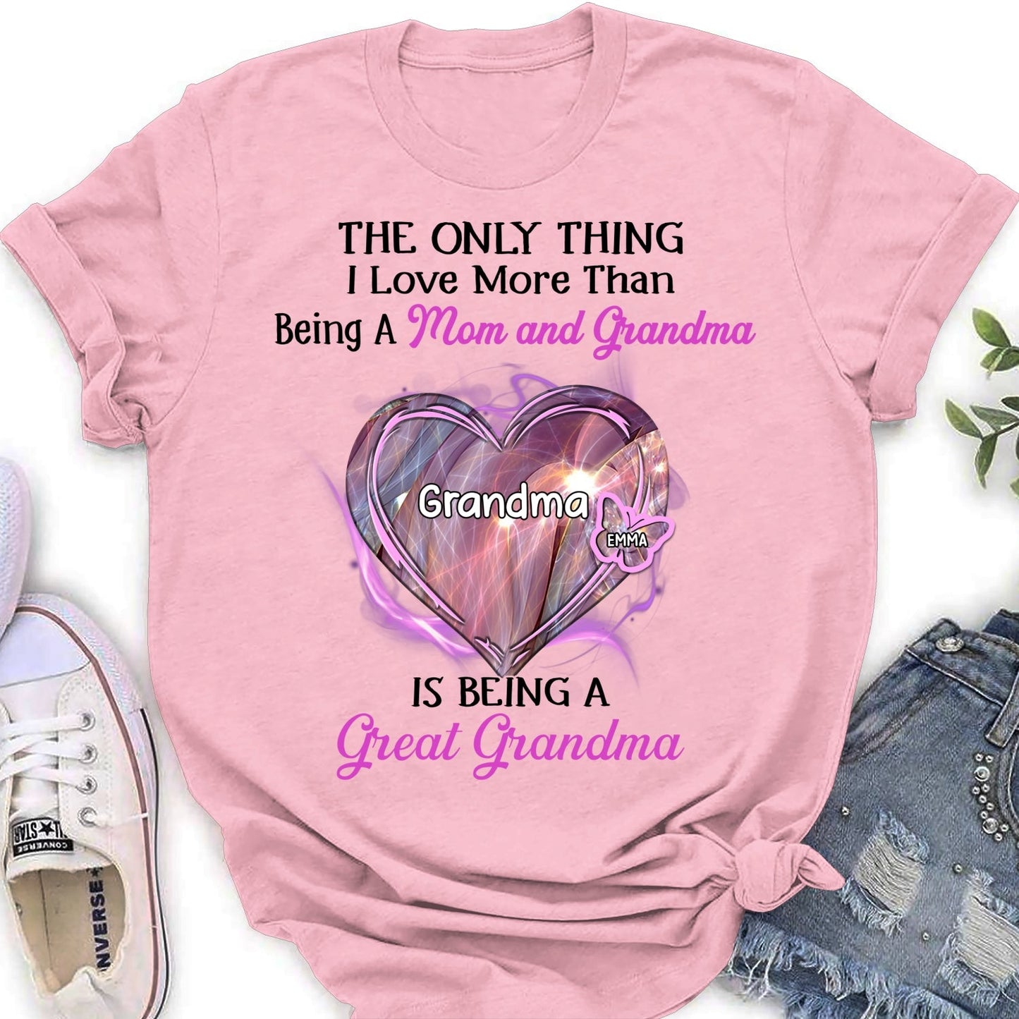 Being A Great Grandma - Personalized Custom Shirt