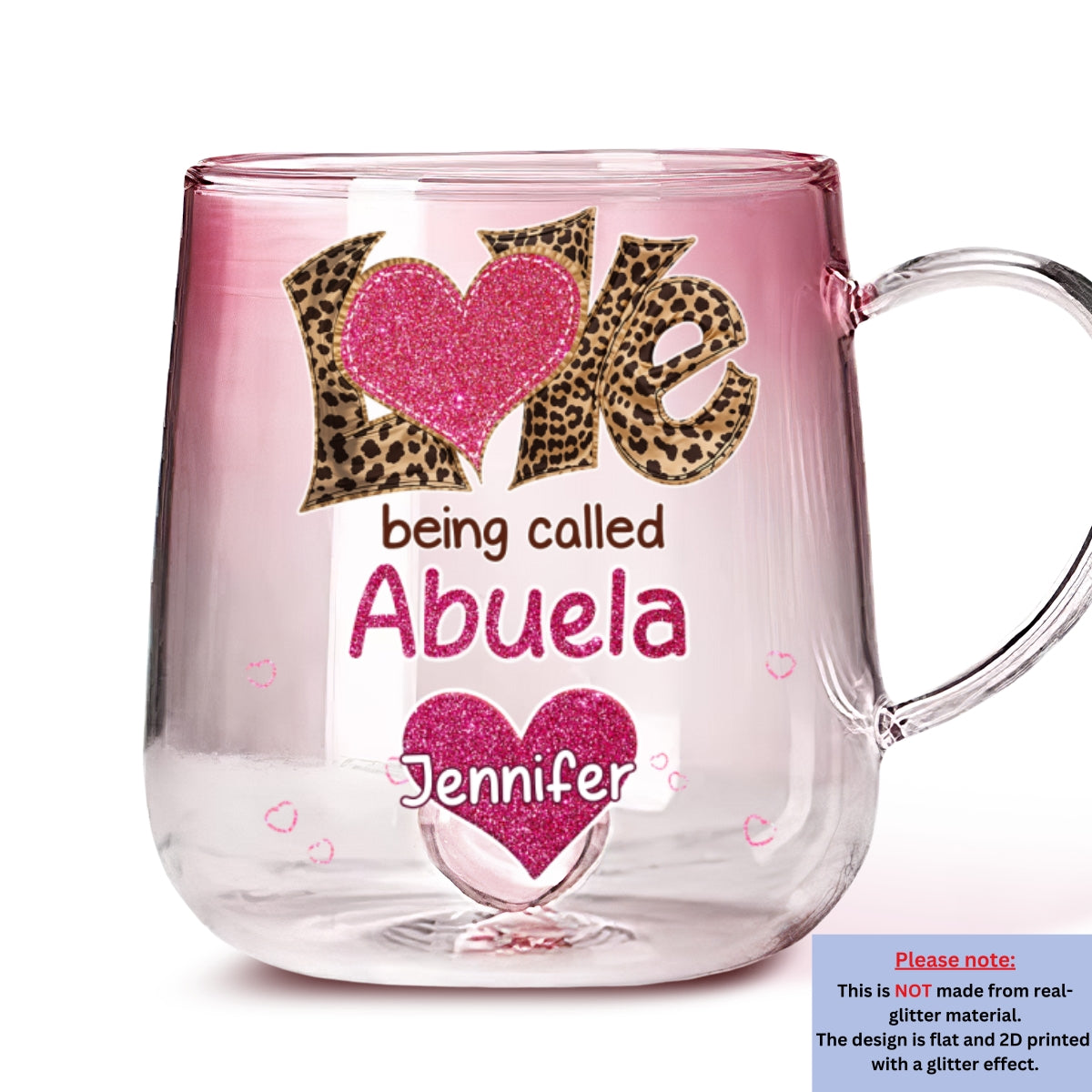 Love Being Called Grandma - Personalized Custom Pink Gradient Glass Mug