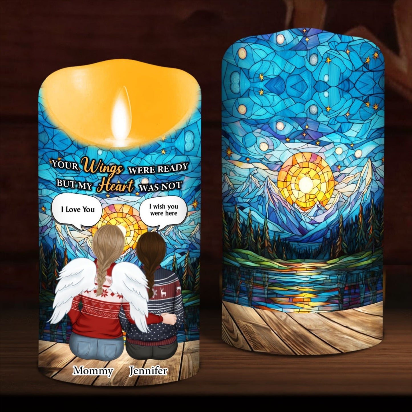 Your Wings Were Ready But My Heart Was Not - Personalized Custom LED Candle