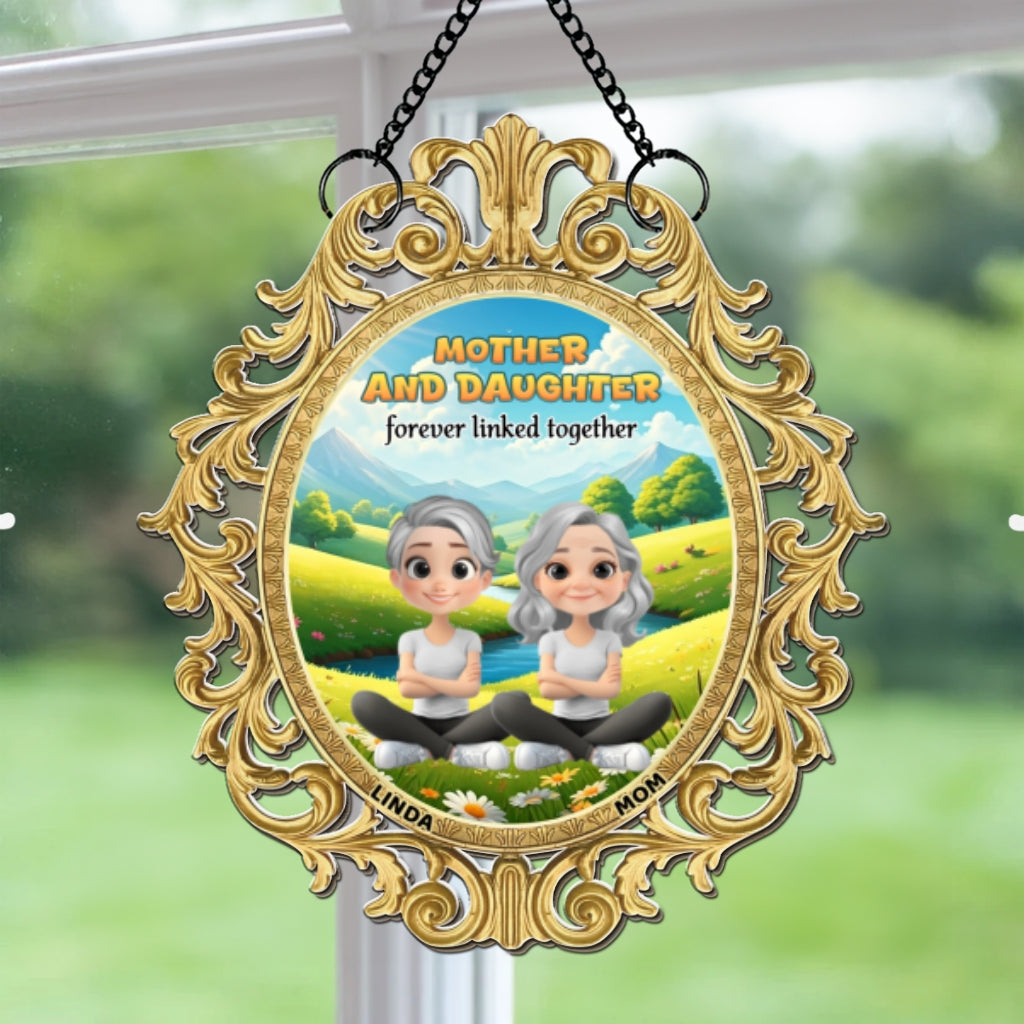 The Love Between Mother And Daughter Forever - Personalized Custom Suncatcher