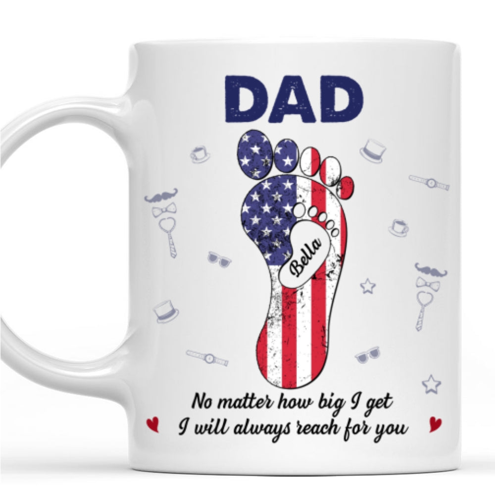 Dad Footsteps Heart - Personalized Custom Coffee Mug