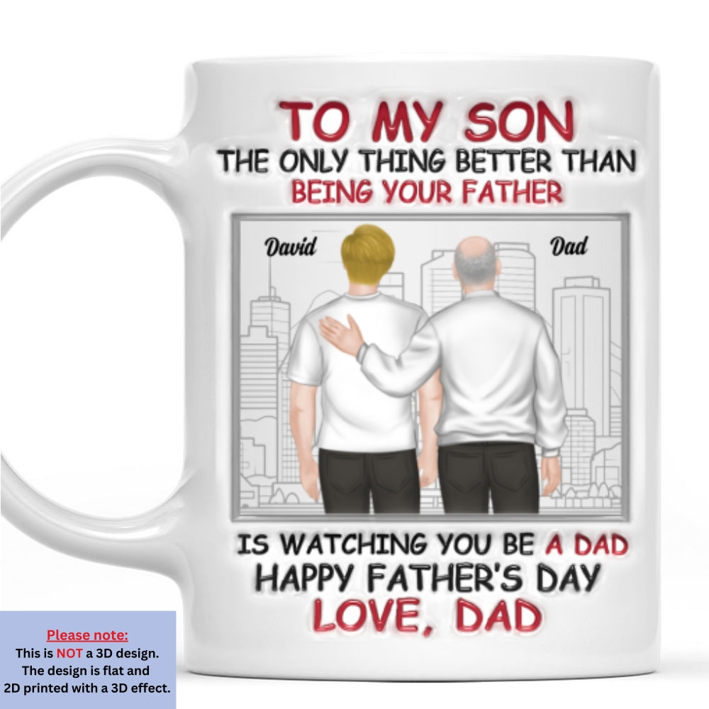 Fatherhood Looks Good On You - Personalized Custom 3D Inflated Effect Mug