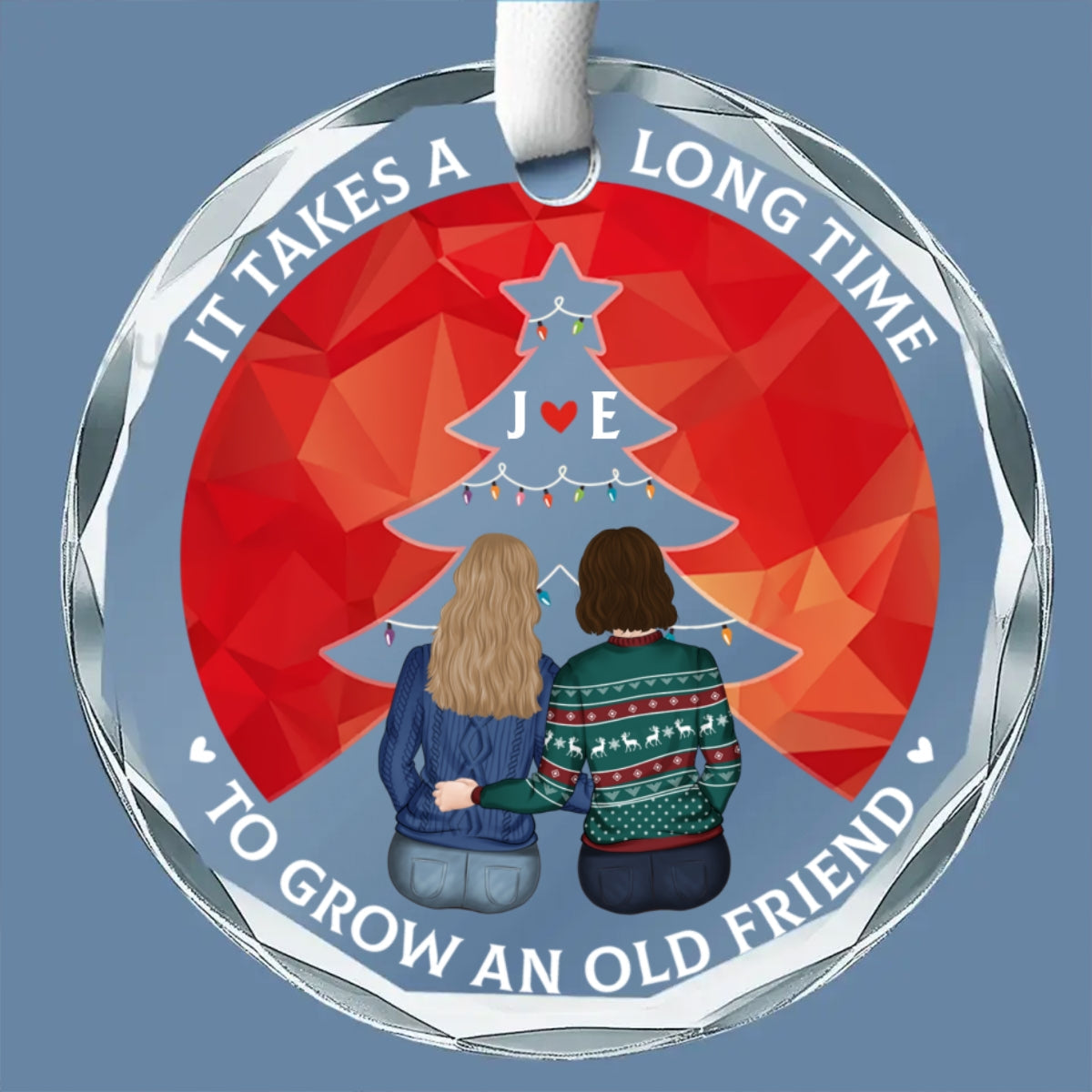 True Friendship Takes Time - Personalized Custom Glass Ornament