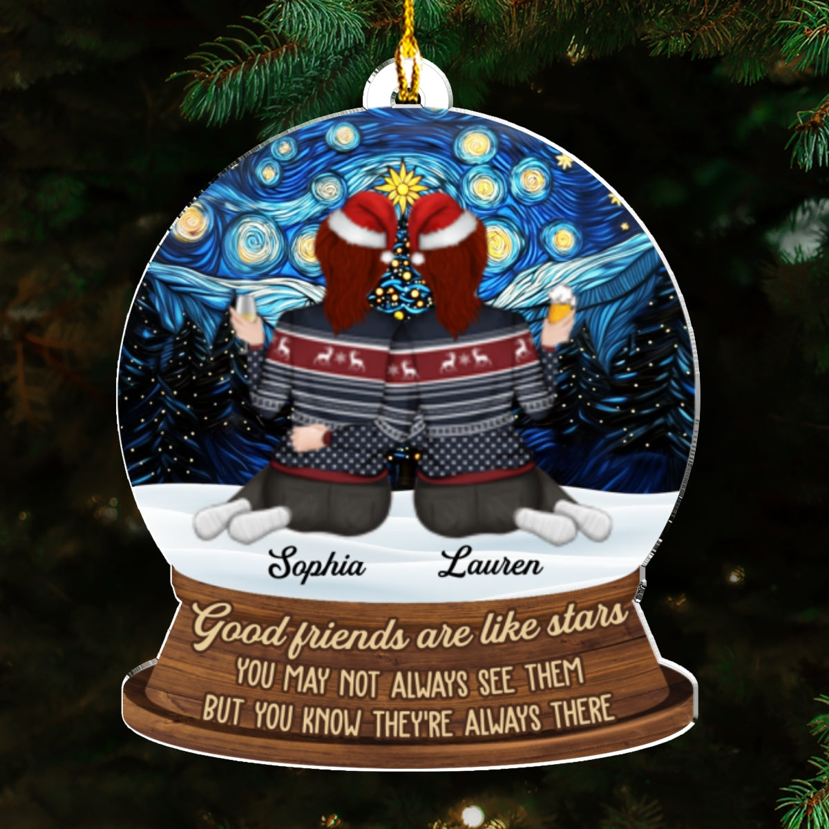 Good Friends Are Like Stars - Personalized Custom Acrylic Ornament