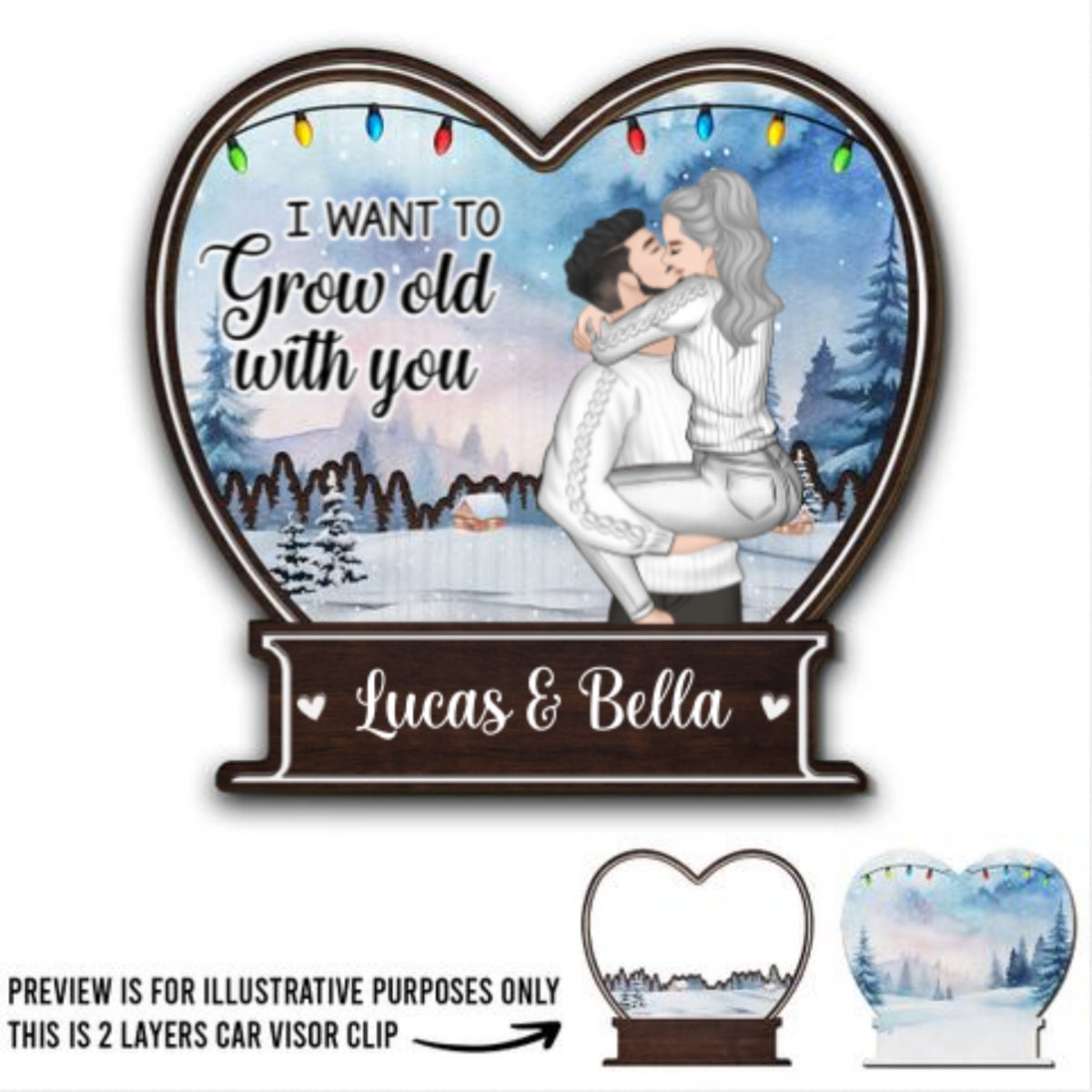 Forever Christmas Together - Personalized Custom Car Visor Clip