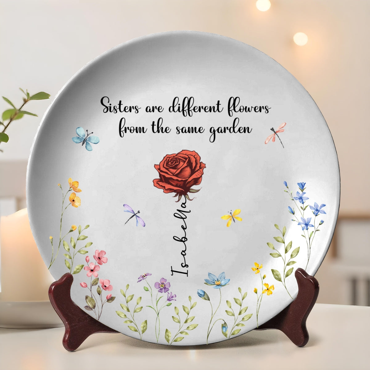 Sisters Are Different Flowers From The Same Garden - Personalized Custom Plate