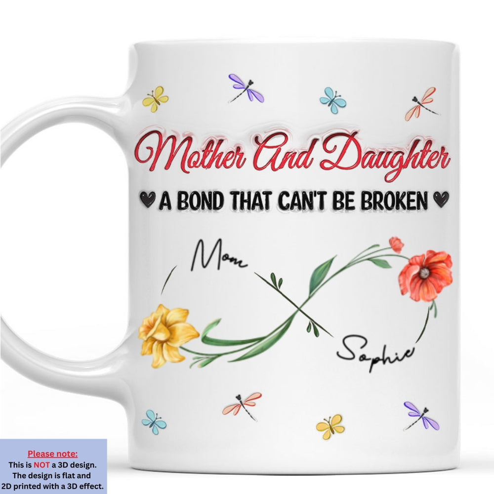The Love Between Mother And Daughter - Personalized Custom 3D Inflated Effect Mug