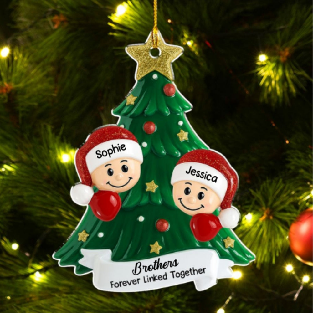 Cute Santa Hat Family - Personalized Custom Acrylic Ornament