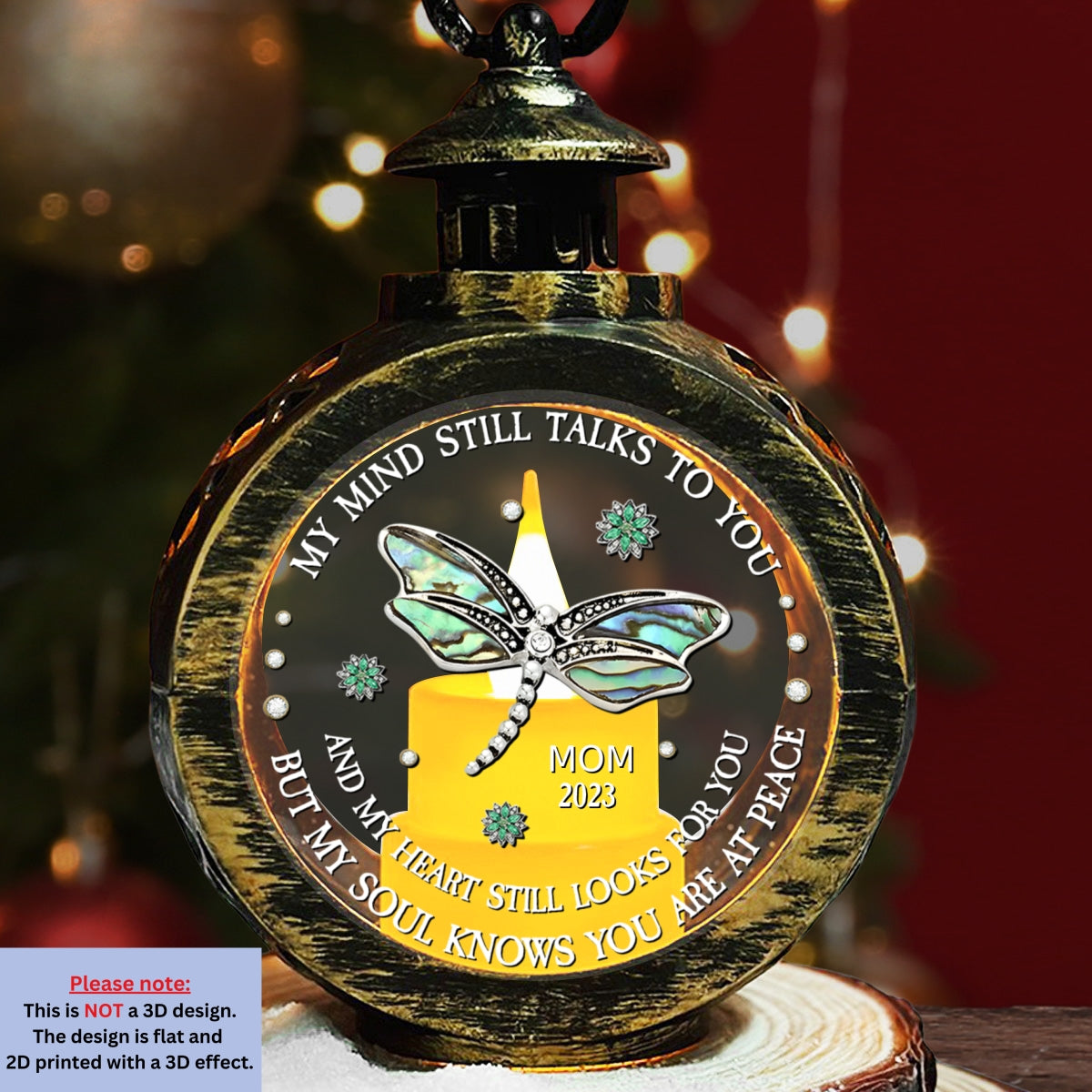 Dragonfly My Mind My Heart My Soul - Personalized Custom Christmas Lantern