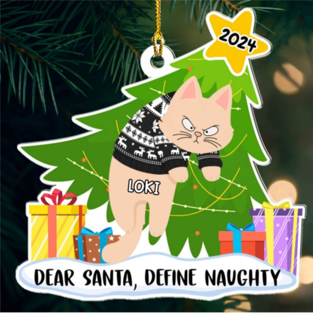 Dear Santa, Define Naughty - Personalized Custom Acrylic Ornament