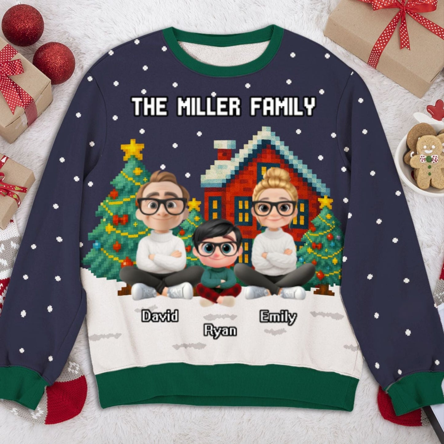 Family Christmas Together - Personalized Custom All-Over-Print Sweatshirt