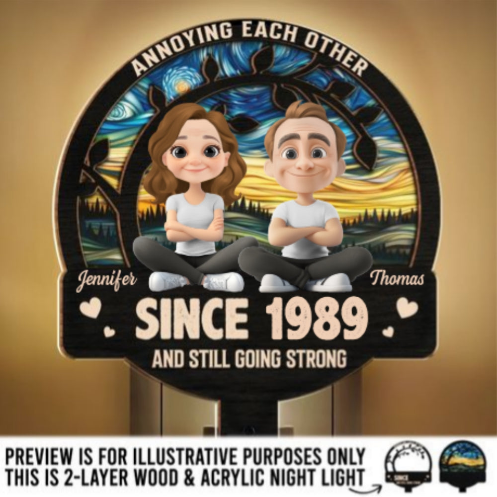 Love You Forever - Personalized Custom Wood And Acrylic Night Light