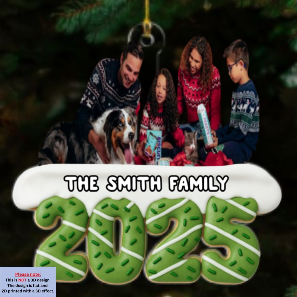 Happiness Baked Into Every Holiday Moment Photo - Personalized Custom Acrylic Ornament