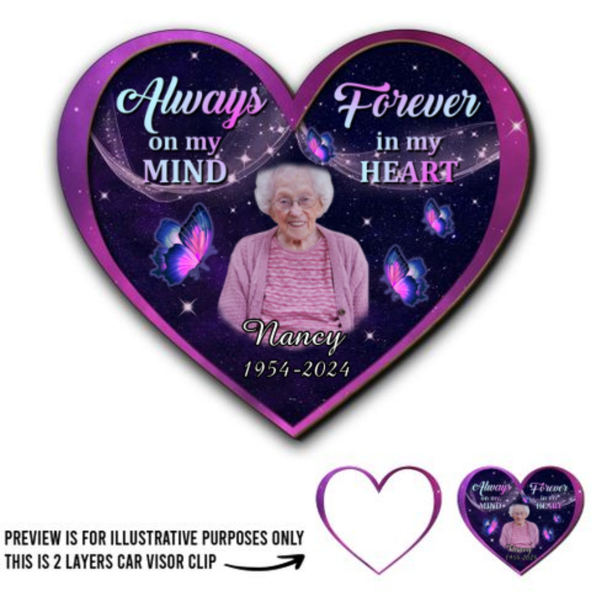 Love From Heaven - Personalized Custom Car Visor Clip