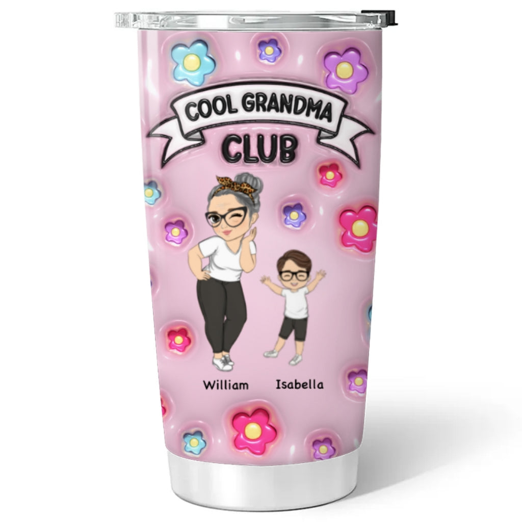 Cool Grandma Club - Personalized Custom 3D Inflated Effect Tumbler