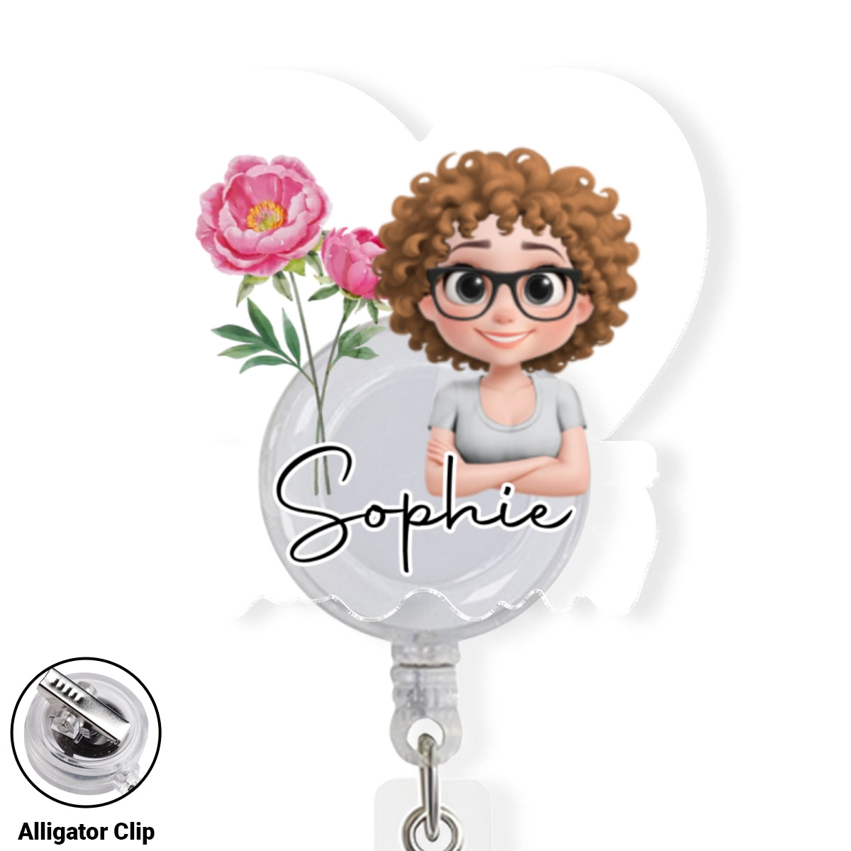 You Are Beautiful Flower - Personalized Custom Acrylic Badge Reel