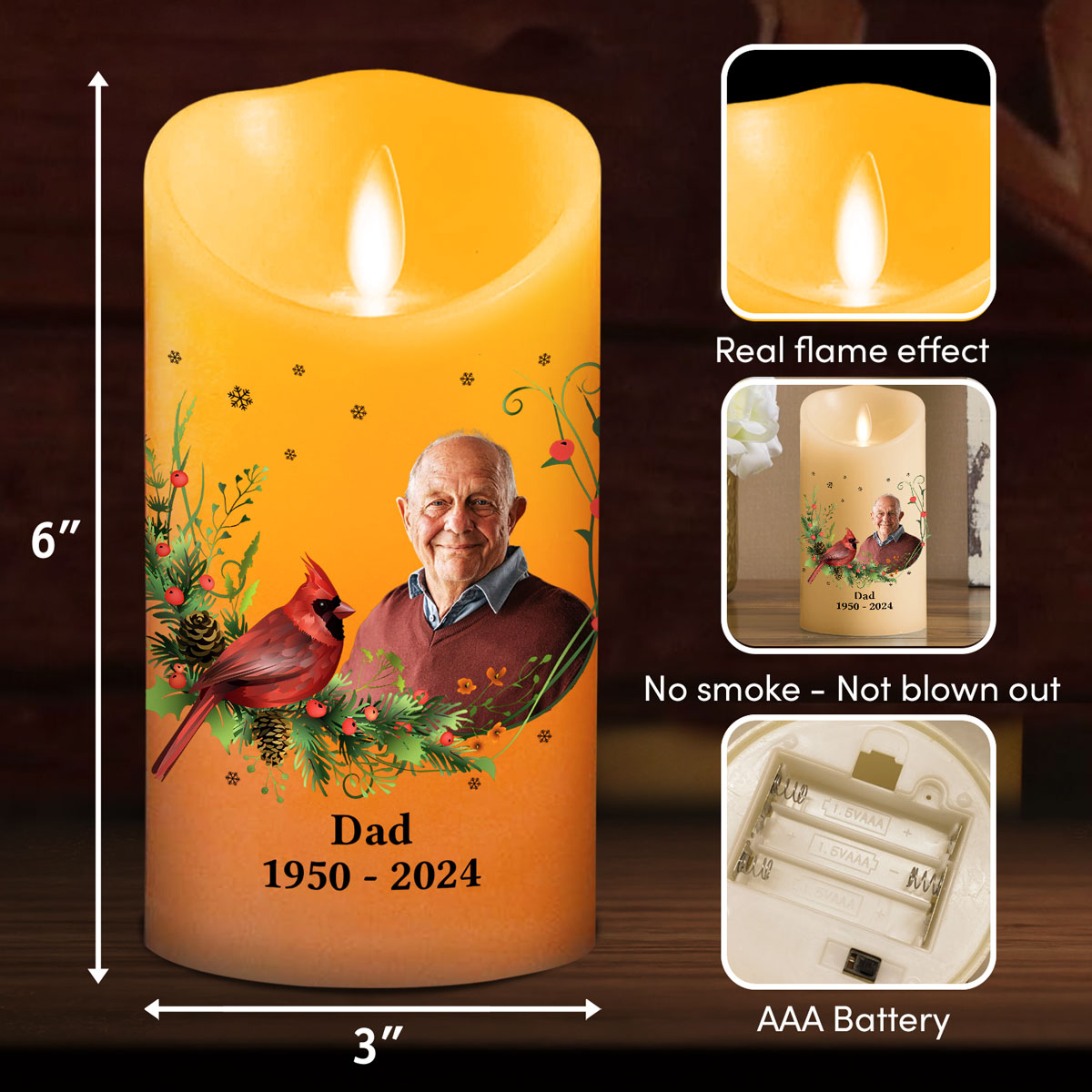 Christmas In Heaven Empty Chair - Personalized Custom LED Candle