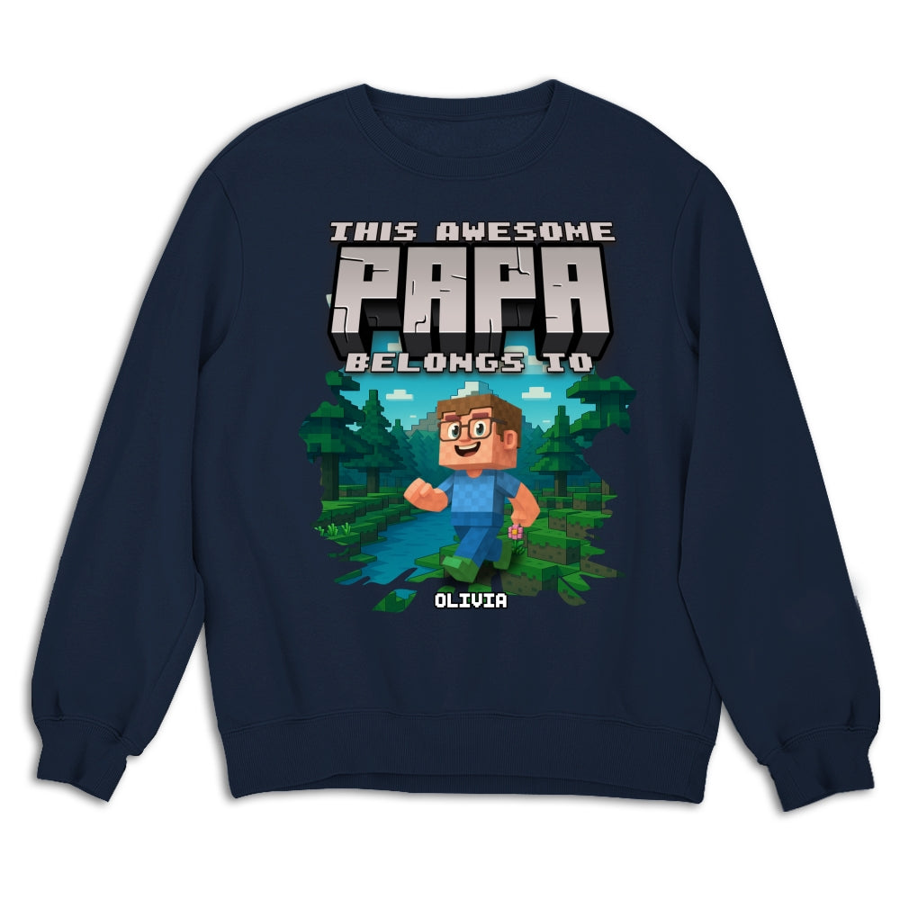 This Awesome Papa Belongs To - Personalized Custom Shirt