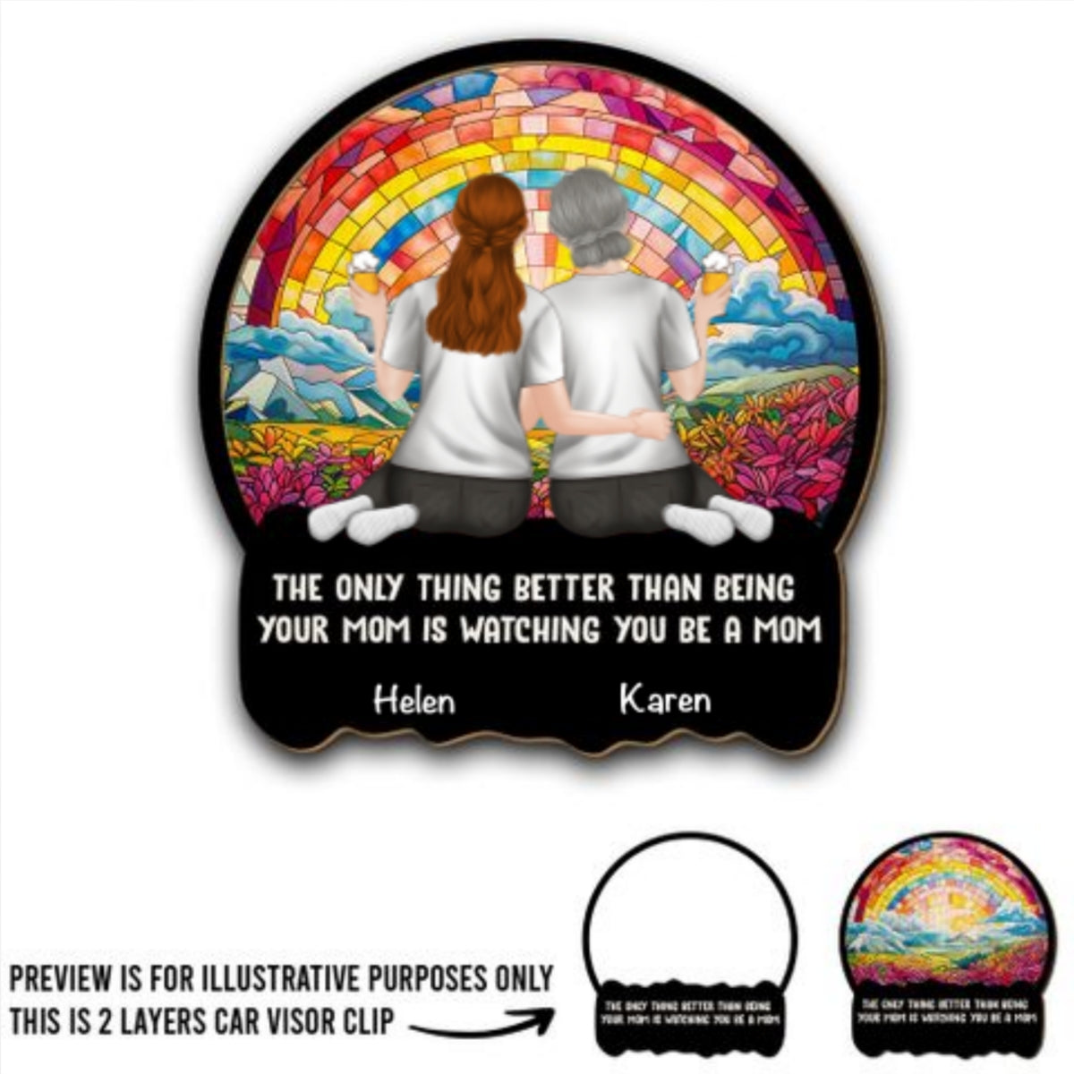 Mom Watching Daughter Be A Mom - Personalized Custom Car Visor Clip