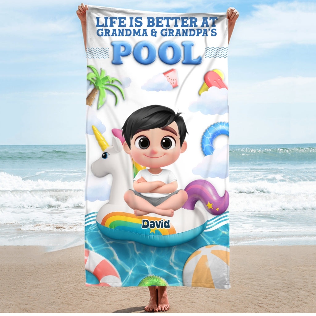 Dive Into Happiness - Personalized Custom Beach Towel