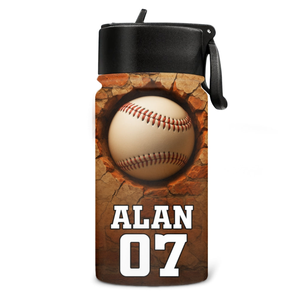 Sport Cracked Hole - Personalized Custom 3D Effect Kids Water Bottle