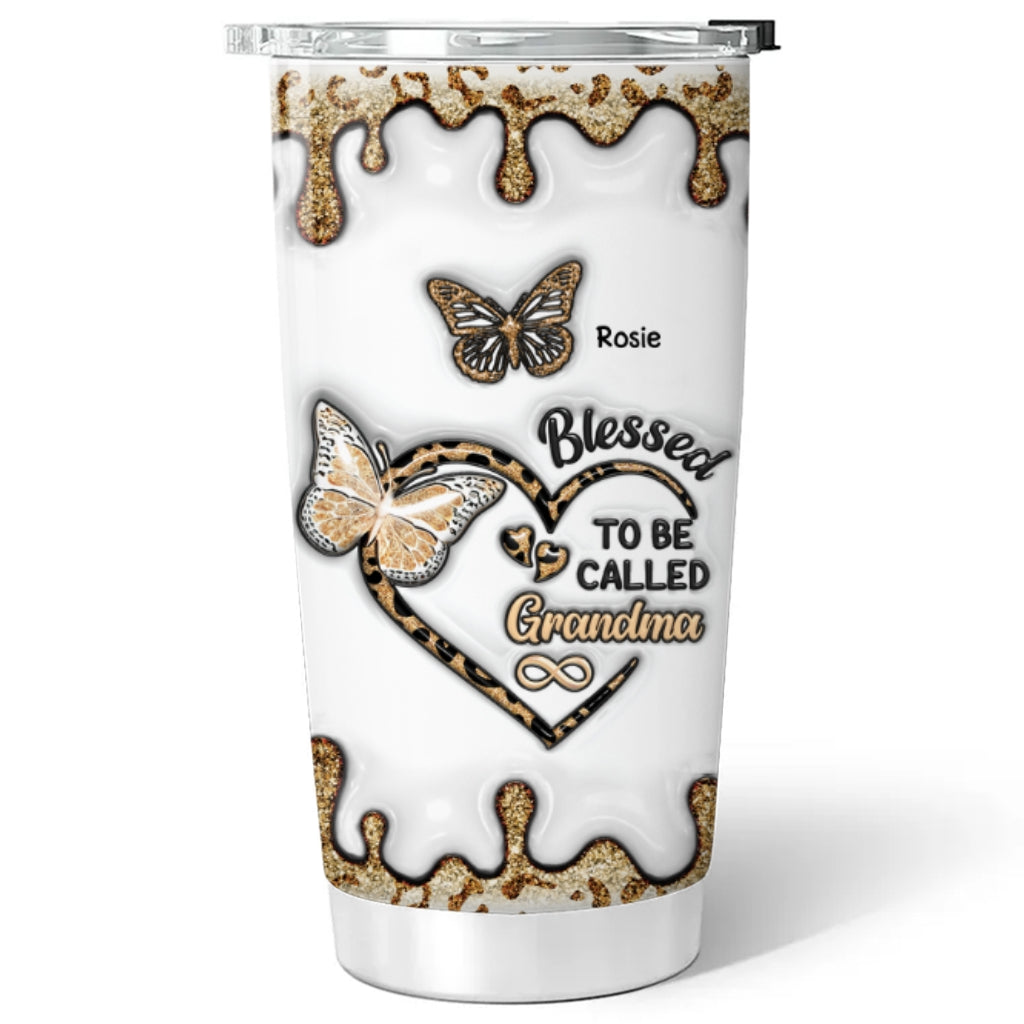 Butterfly Grammy - Personalized Custom 3D Inflated Effect Tumbler