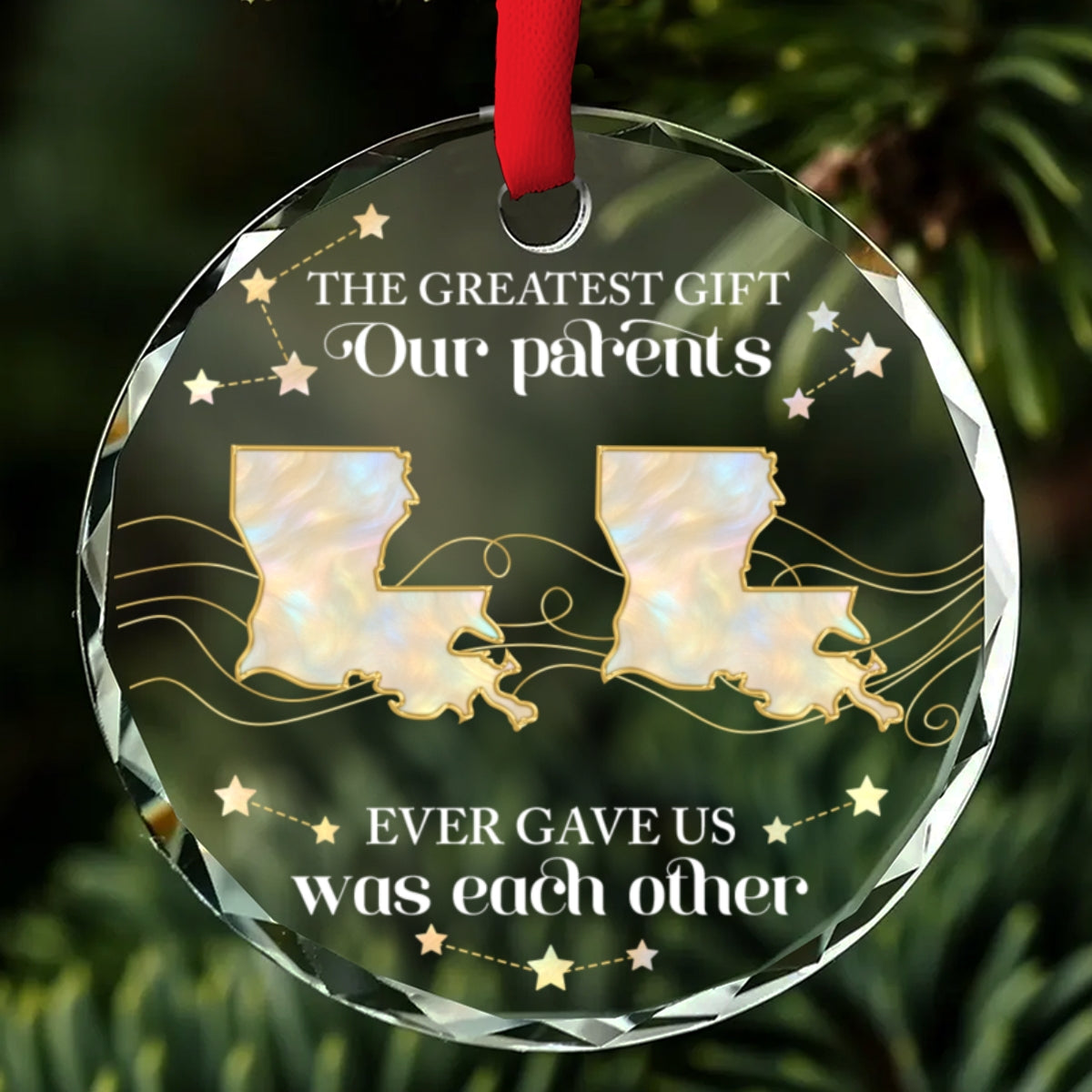 Sibling Of Pearl - Personalized Custom Glass Ornament