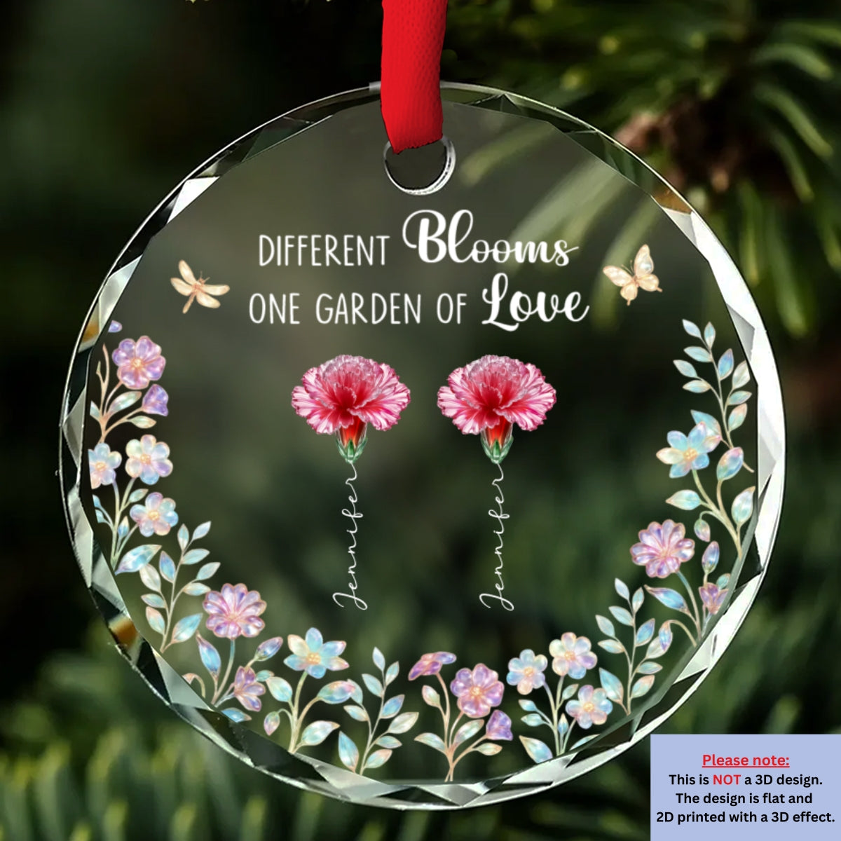 Different Blooms - Personalized Custom Glass Ornament