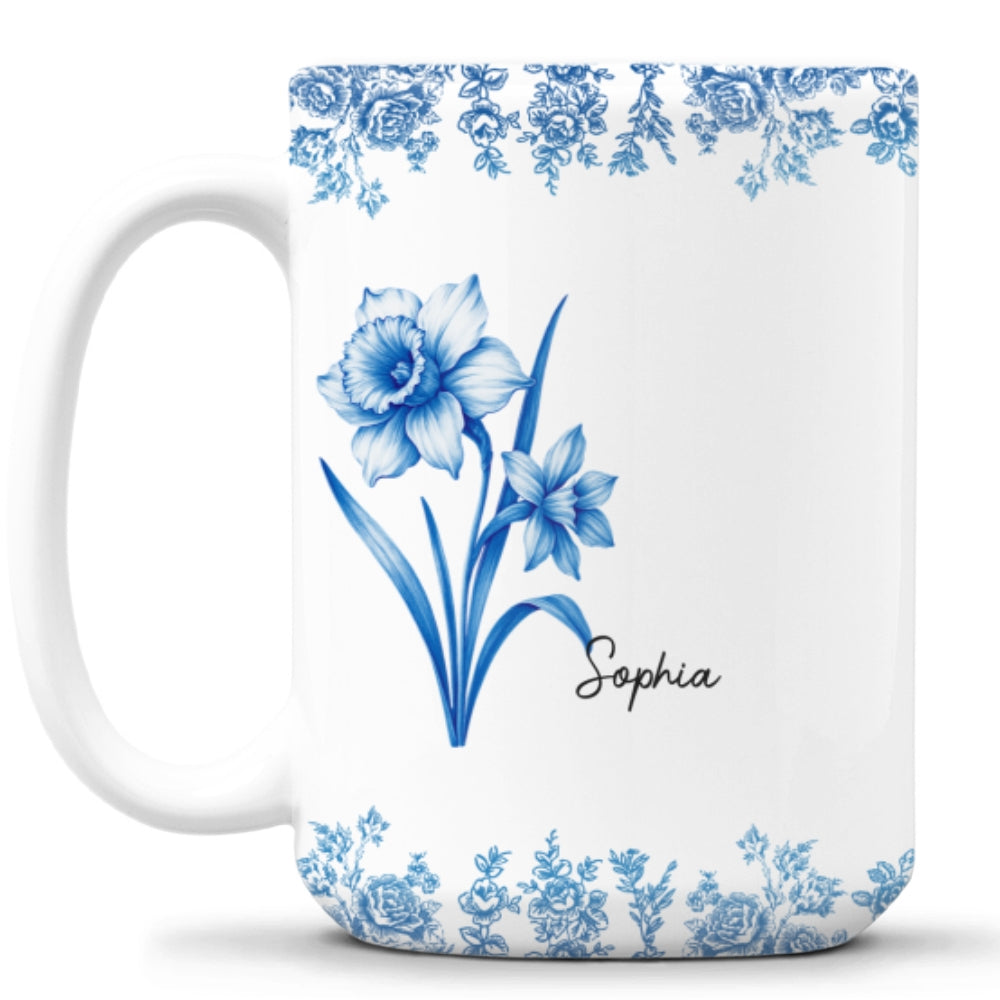 Friends Are Flowers That Never Fade Toile - Personalized Custom Coffee Mug